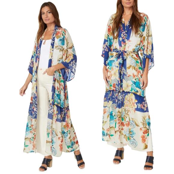 Johnny Was Emma Astrid Kimono Floral Print Full Length Size M - Picture 1 of 12